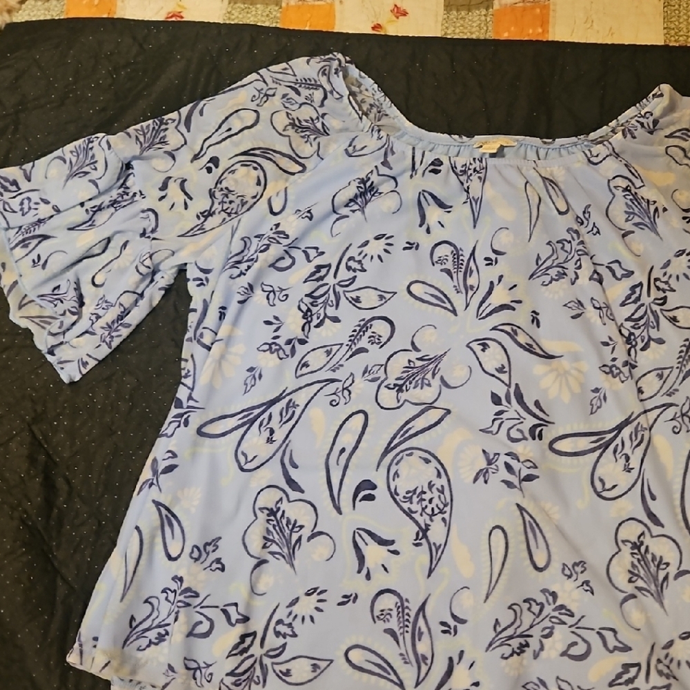 Cato Light Blue Floral Blouse
